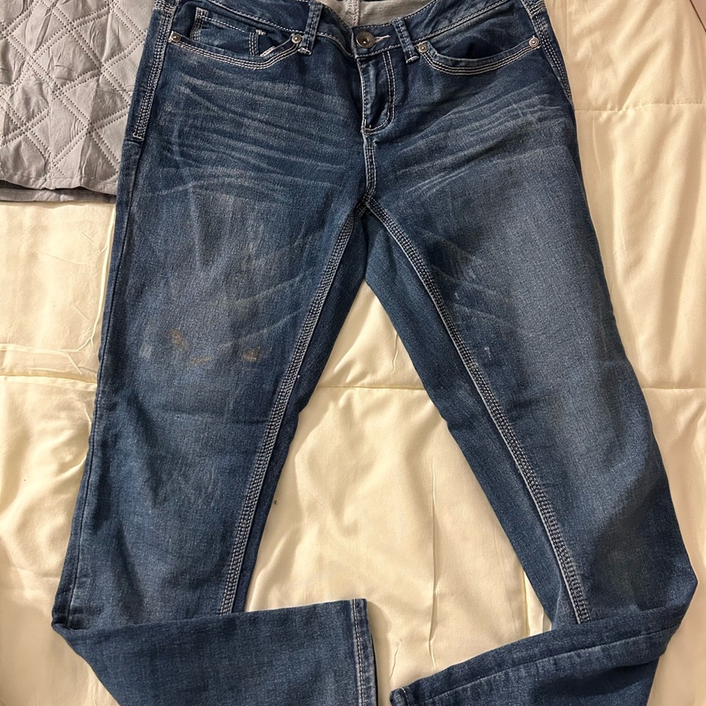 SKINN Women's Skinny Jeans in Dark Blue Wash
